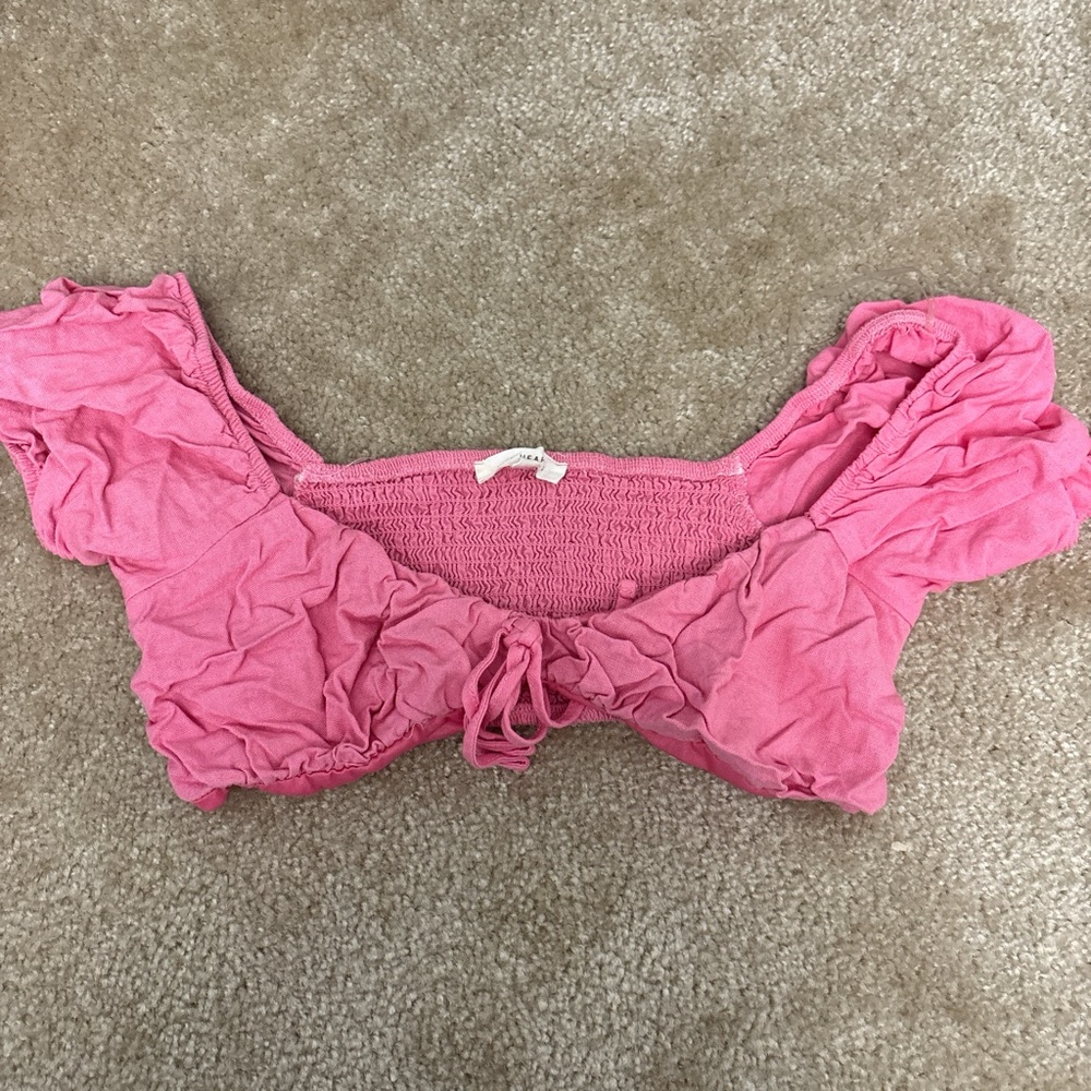 PacSun Pink Ruched Crop Top